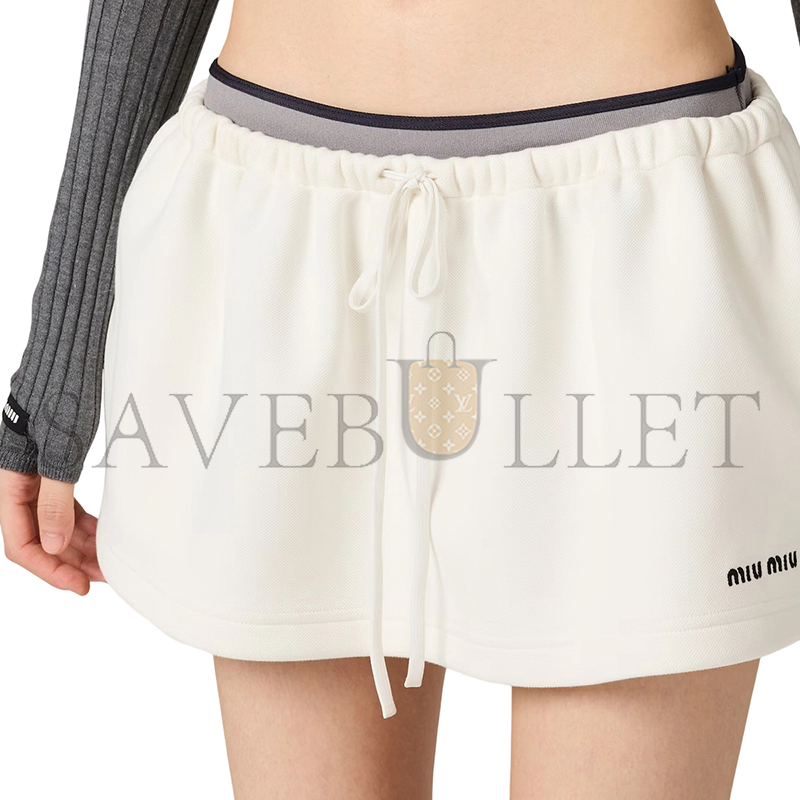 MIU MIU COTTON-JERSEY MINI SKIRT MG2489