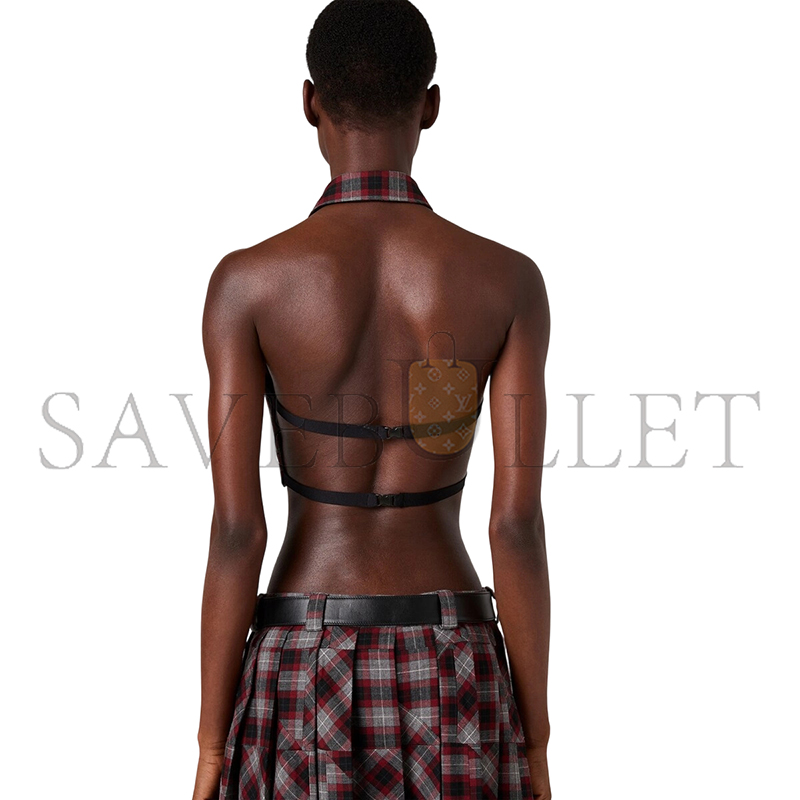 MIU MIU TARTAN PATCHWORK TOP MT2170