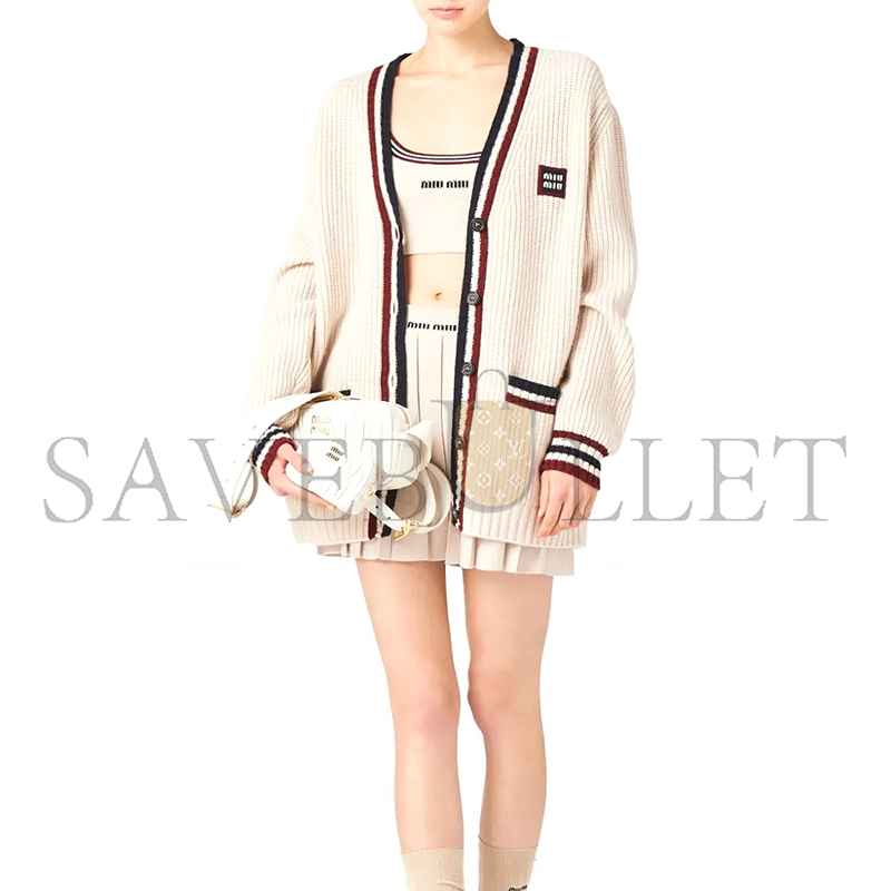 MIU MIU CASHMERE KNITTED CARDIGAN MMF840