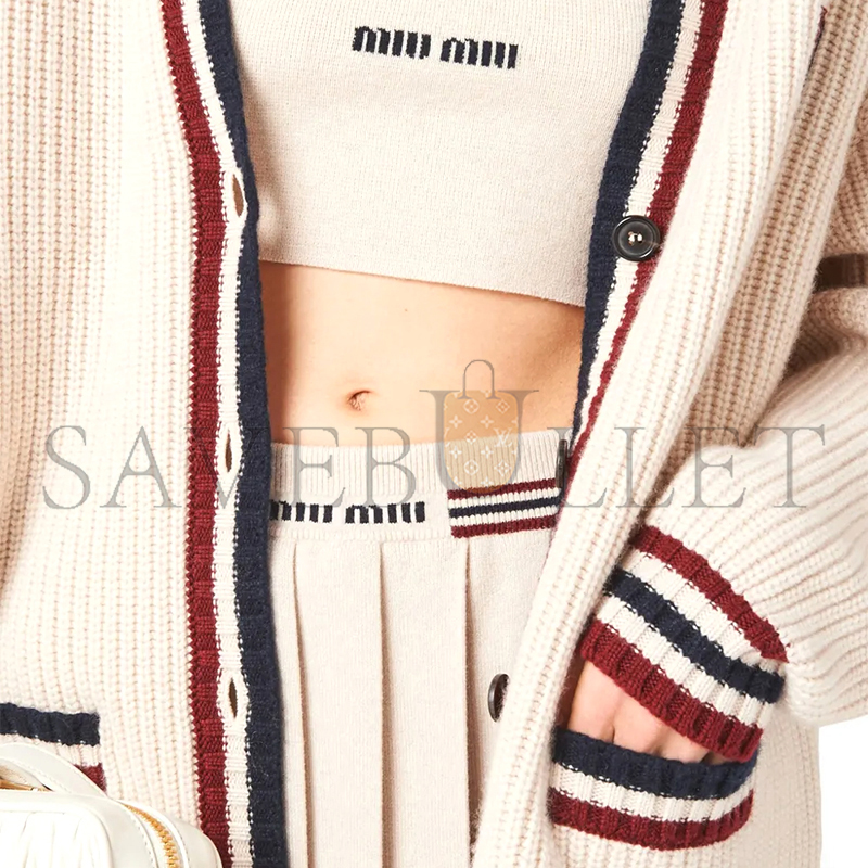 MIU MIU CASHMERE KNITTED CARDIGAN MMF840