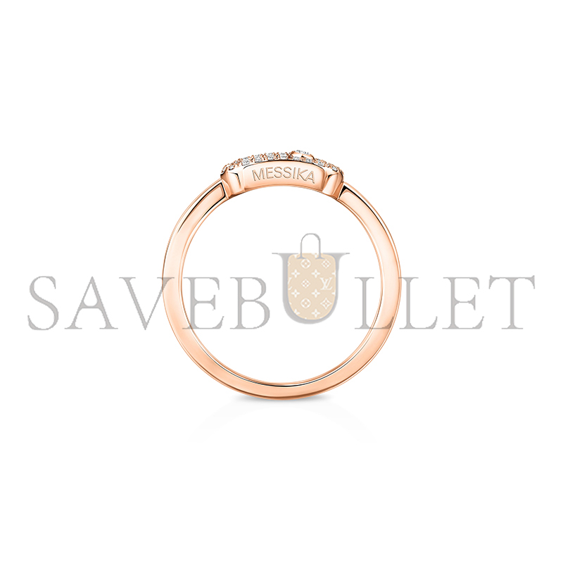 MESSIKA MOVE UNO HALF PAVÉ RING PINK GOLD DIAMOND RING 04705-PG