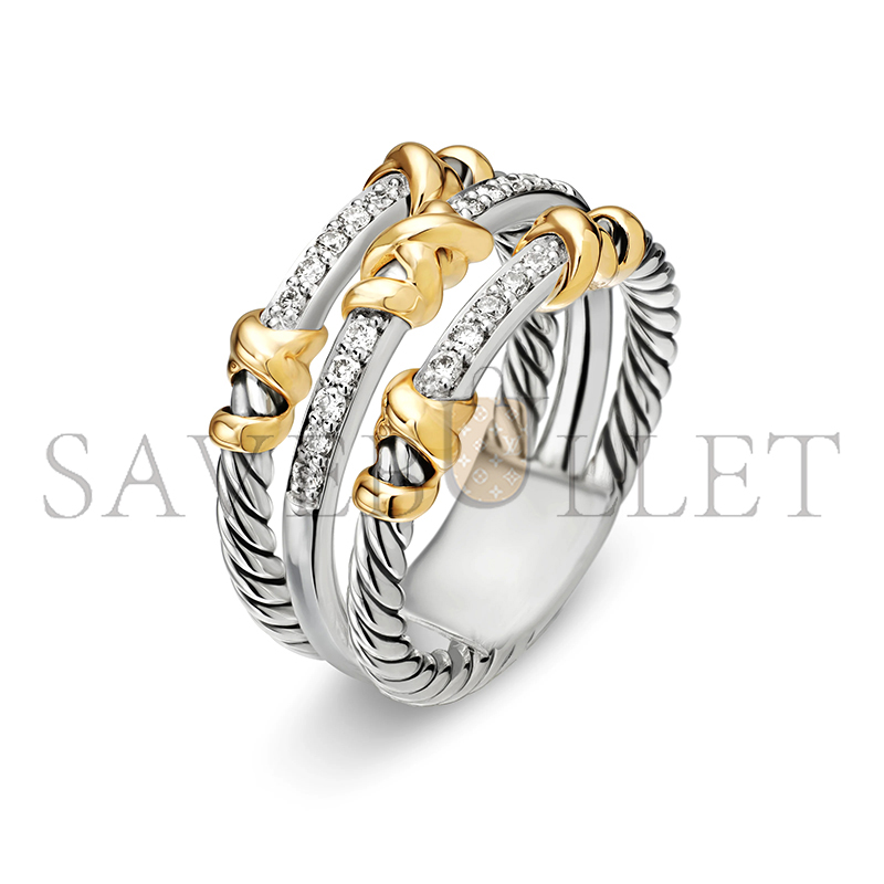 DAVID YURMAN PETITE HELENA WRAP THREE ROW RING 12MM R16394DS8ADI