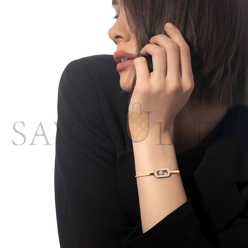 MESSIKA SO MOVE PAVÉ BANGLE YELLOW GOLD DIAMOND BRACELET 13428-YG