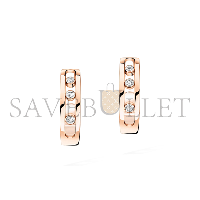 MESSIKA MOVE HOOP EARRINGS PINK GOLD DIAMOND EARRINGS 04407-PG MESSIKA MOVE HOOP EARRINGS PINK GOLD DIAMOND EARRINGS 04407-PG