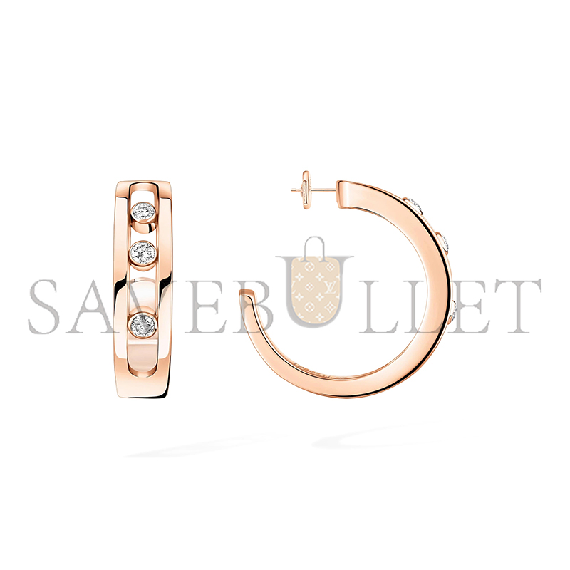 MESSIKA MOVE HOOP EARRINGS PINK GOLD DIAMOND EARRINGS 04407-PG MESSIKA MOVE HOOP EARRINGS PINK GOLD DIAMOND EARRINGS 04407-PG
