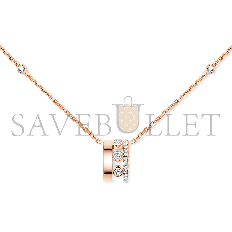 MESSIKA MOVE ROMANE PENDANT NECKLACE PINK GOLD DIAMOND NECKLACE 07158-PG