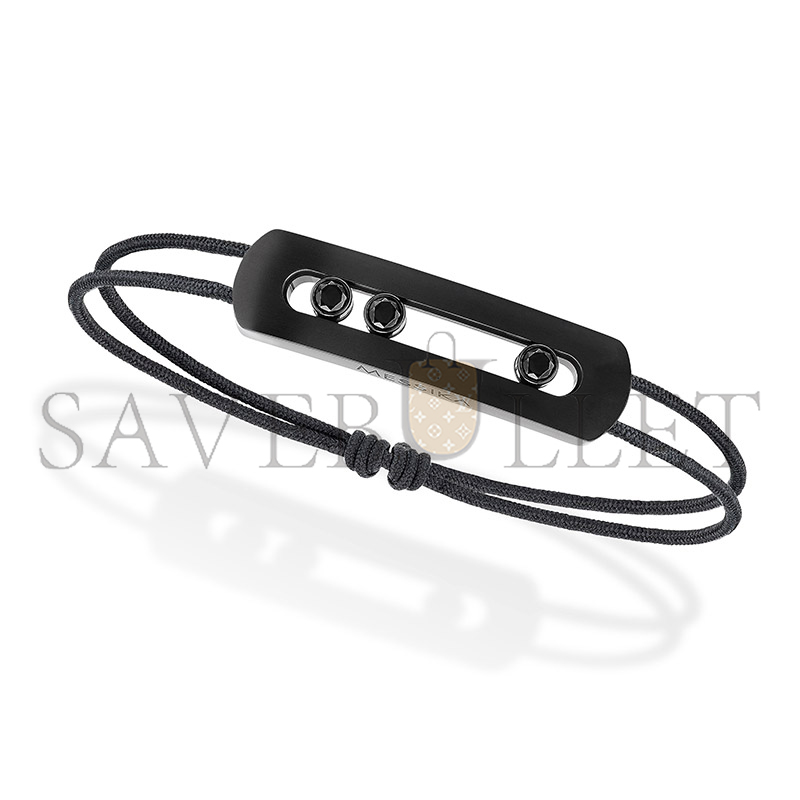 MESSIKA MOVE TITANIUM CORD BRACELET LARGE BLACK TITANIUM DIAMOND BRACELET 12534-TB