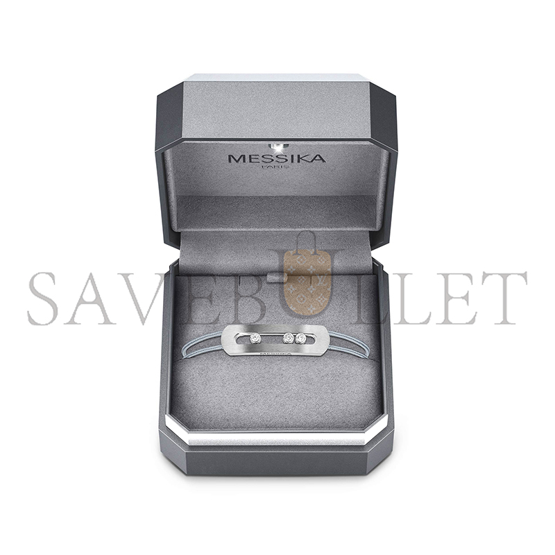 MESSIKA MOVE TITANIUM CORD BRACELET NATURAL TITANIUM DIAMOND BRACELET 10096-TN