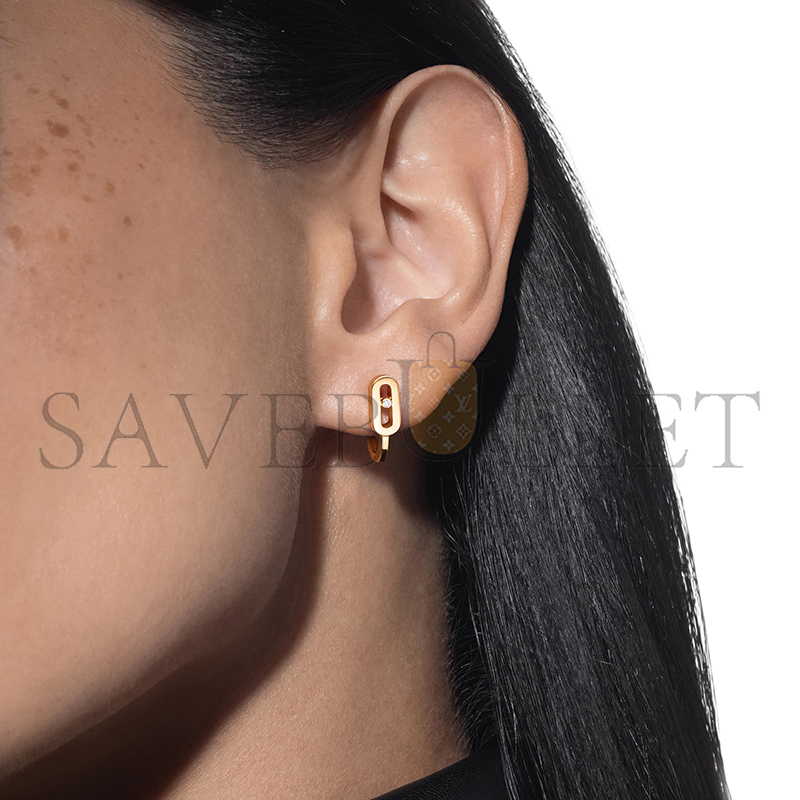 MESSIKA MOVE UNO MINI HOOP EARRINGS YELLOW GOLD DIAMOND EARRINGS 10050-WG