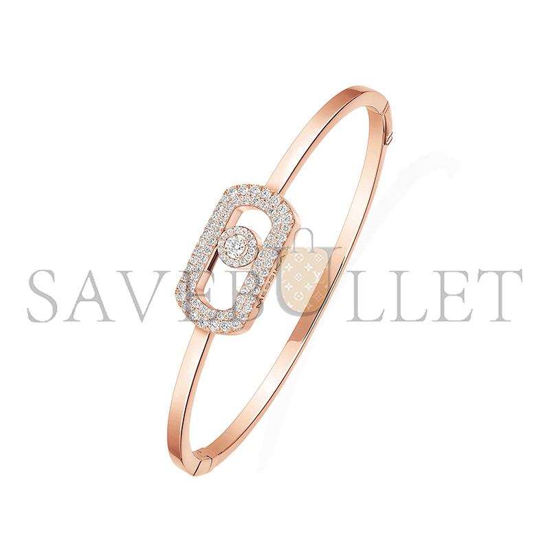 MESSIKA SO MOVE PAVÉ BANGLE PINK GOLD DIAMOND BRACELET 13428-PG