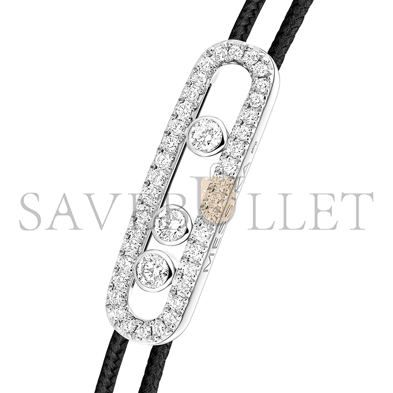 MESSIKA MESSIKA CARE(S) BLACK CORD PAVÉ BRACELET WHITE GOLD DIAMOND BRACELET 14141-WG