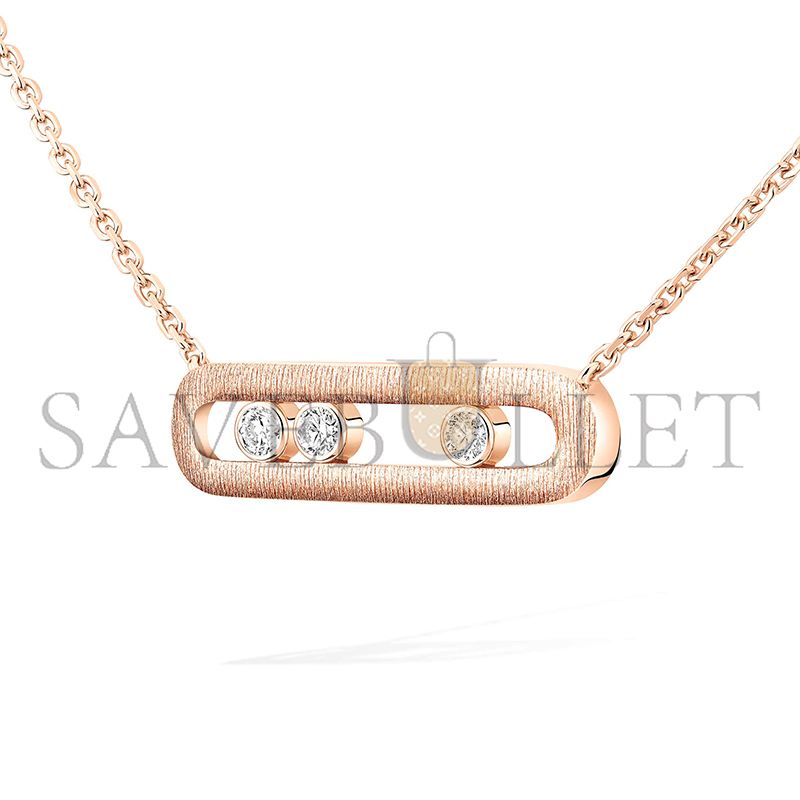 MESSIKA MOVE CLASSIQUE CISELÉ NECKLACE PINK GOLD DIAMOND NECKLACE 14667-PG