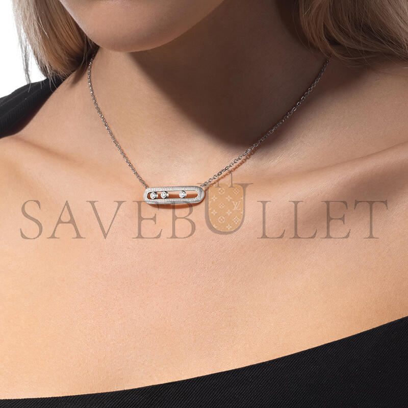 MESSIKA MOVE CLASSIQUE CISELÉ NECKLACE WHITE GOLD DIAMOND NECKLACE 14667-WG
