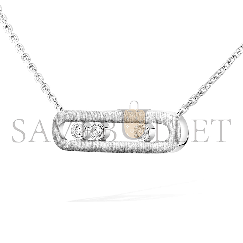 MESSIKA MOVE CLASSIQUE CISELÉ NECKLACE WHITE GOLD DIAMOND NECKLACE 14667-WG