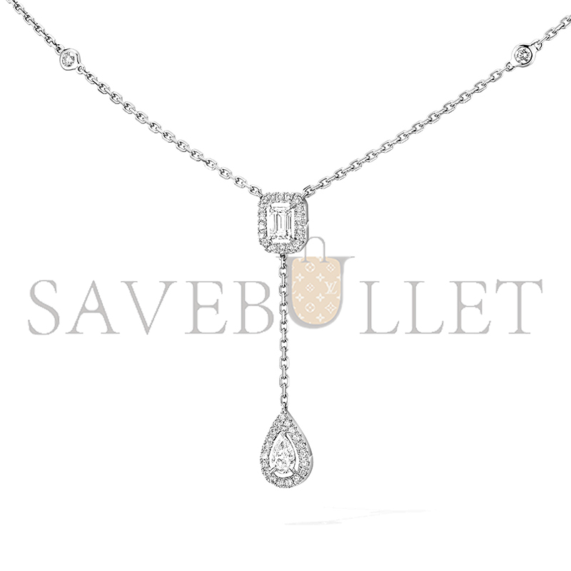 MESSIKA MY TWIN TIE NECKLACE 2X 0.10CT WHITE GOLD DIAMOND NECKLACE 06693-WG