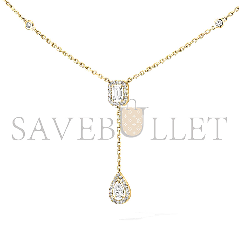 MESSIKA MY TWIN TIE NECKLACE 2X 0.10CT YELLOW GOLD DIAMOND NECKLACE 06693-YG