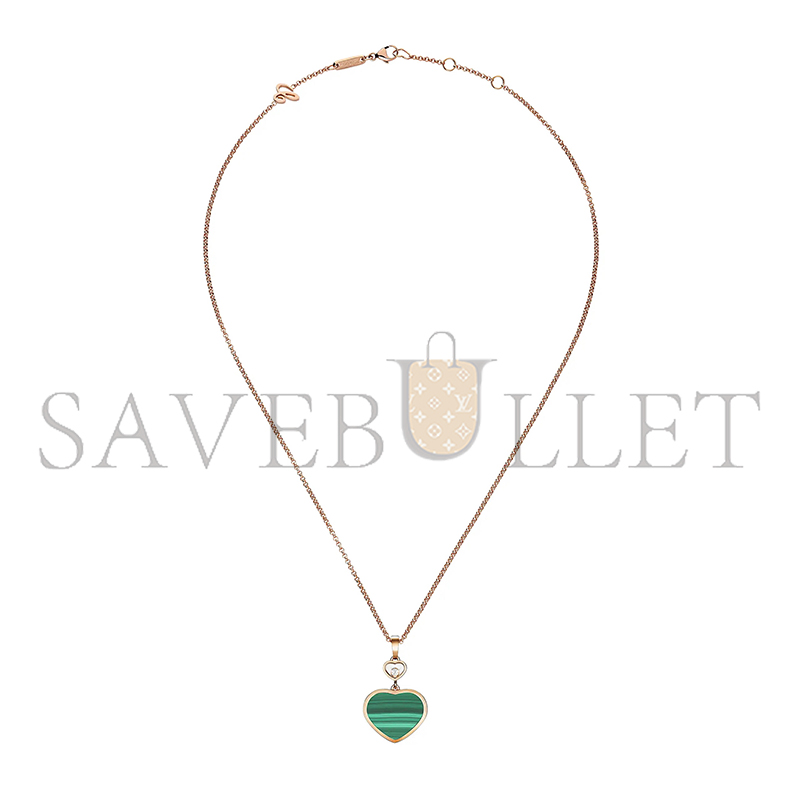 CHOPARD HAPPY HEARTS PENDANT, ROSE GOLD, DIAMOND, MALACHITE 797482-5151