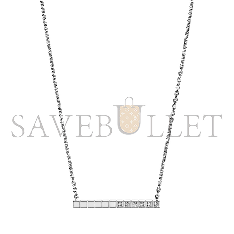 CHOPARD ICE CUBE NECKLACE, WHITE GOLD, HALF-SET DIAMONDS 817702-1002