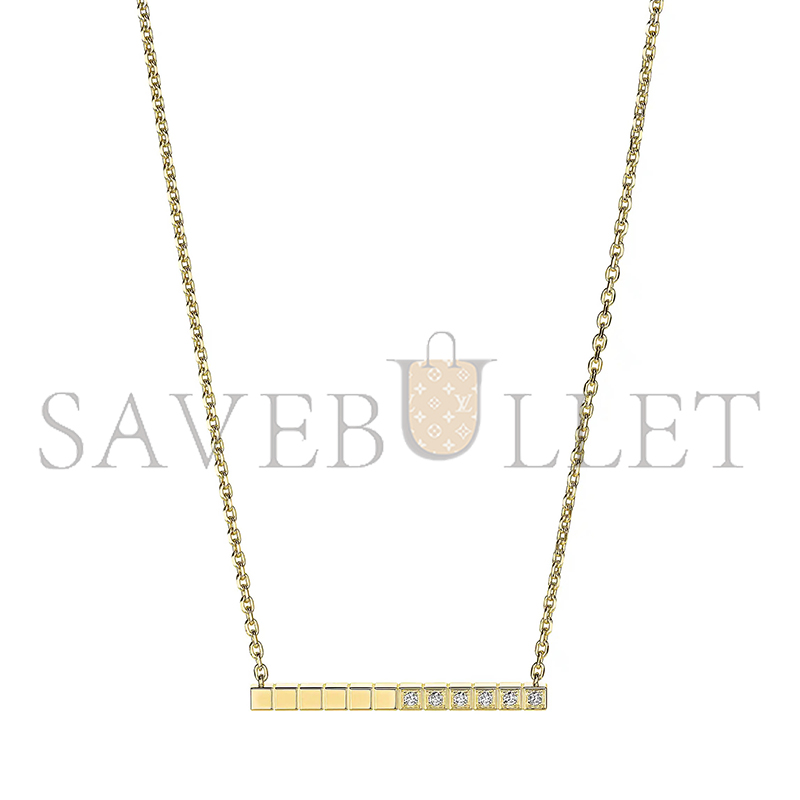 CHOPARD ICE CUBE NECKLACE, YELLOW GOLD, HALF-SET DIAMONDS 817702-0002