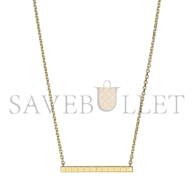 CHOPARD ICE CUBE NECKLACE, YELLOW GOLD, HALF-SET DIAMONDS 817702-0002
