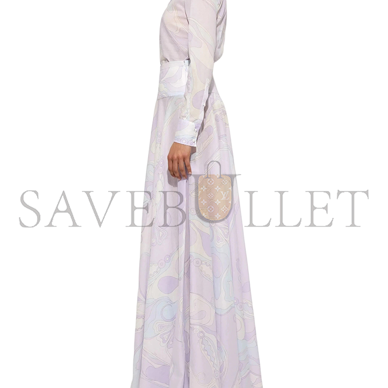 PUCCI ORCHIDEE PRINT LONG COTTON SKIRT 5URW335U734015