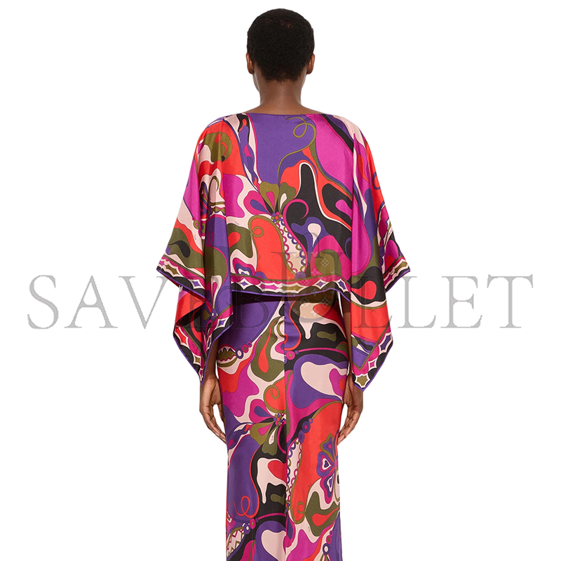 PUCCI ORCHIDEE PRINT LONG DRESS WITH SHAWL 5URI305U731017