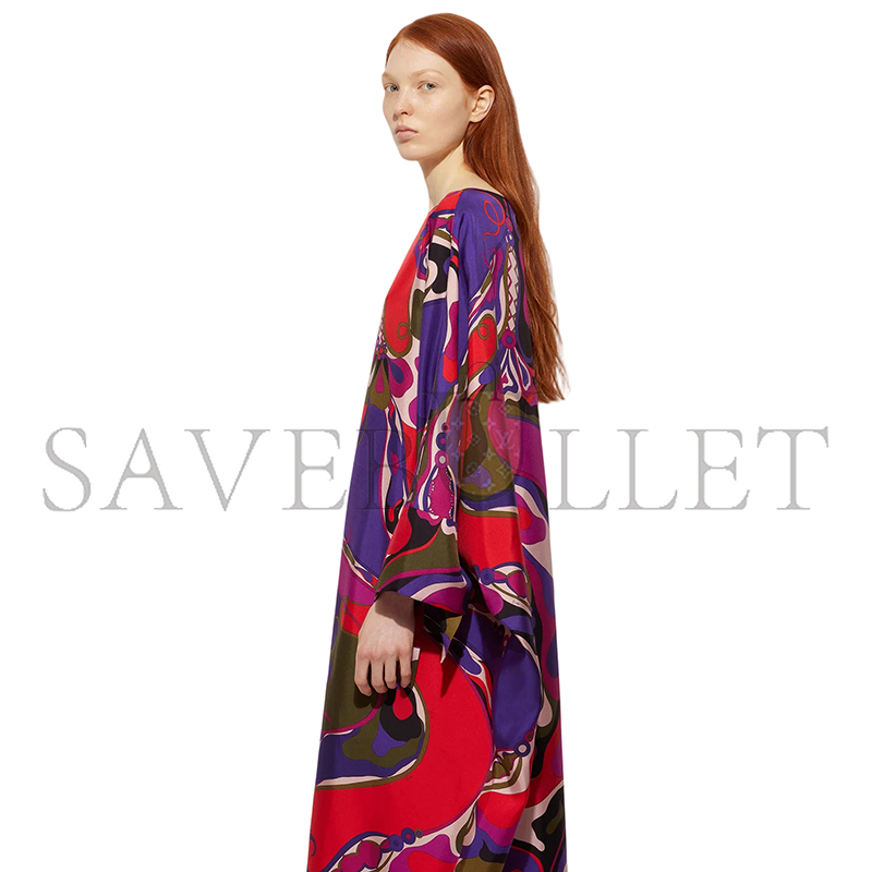 PUCCI ORCHIDEE PRINT LONG SILK KAFTAN 5URL665U731017