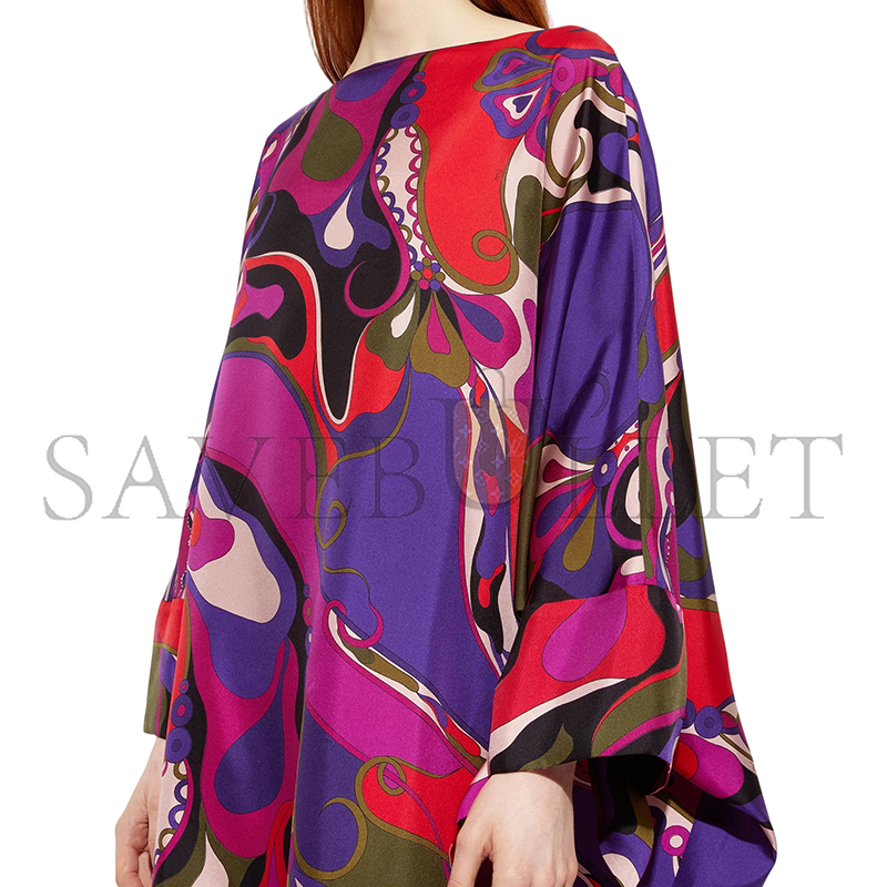 PUCCI ORCHIDEE PRINT LONG SILK KAFTAN 5URL665U731017