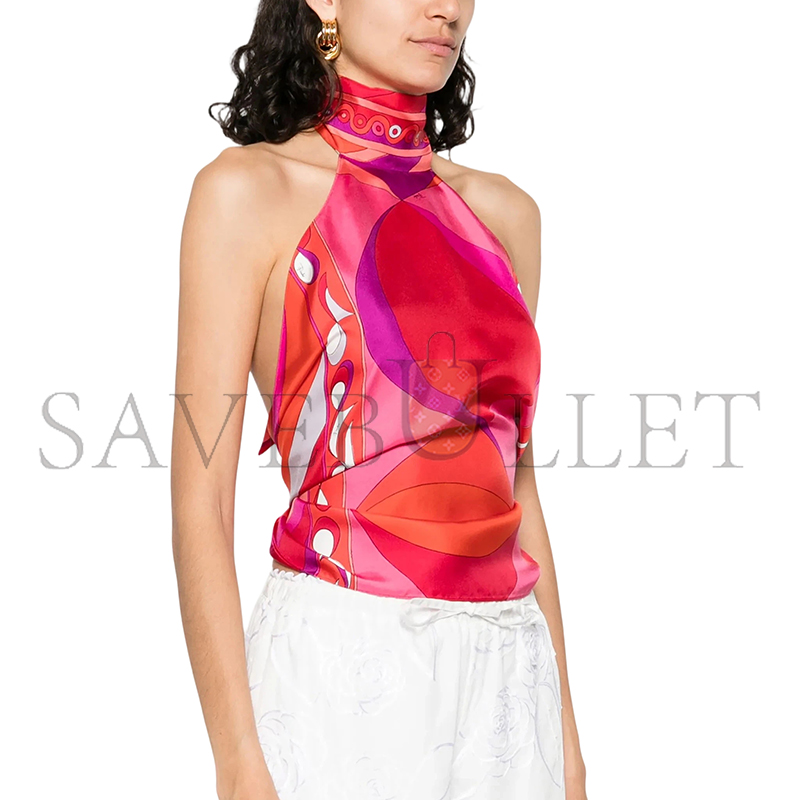 PUCCI PINK GRAPHIC-PRINT TOP