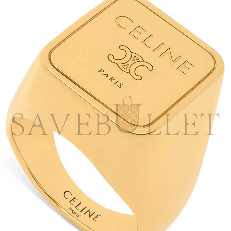 CELINE TRIOMPHE SQUARE SIGNET RING B104W6BRA.35OR