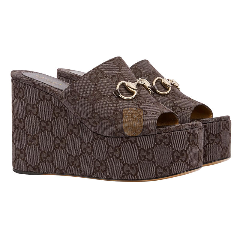 GUCCI WOMEN'S HORSEBIT WEDGE SANDALS 816328