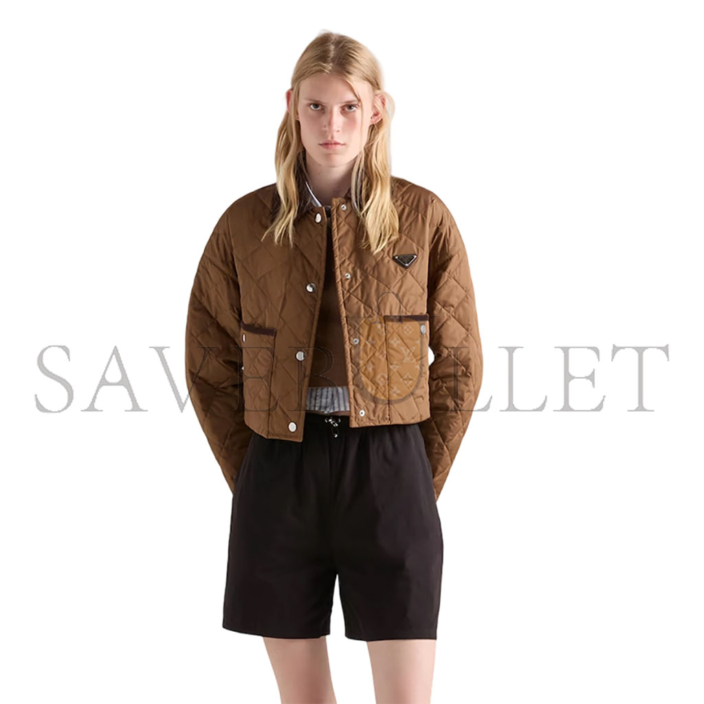 PRADA LIGHT RE-NYLON CROPPED JACKET 29X166 PRADA LIGHT RE-NYLON CROPPED JACKET 29X166