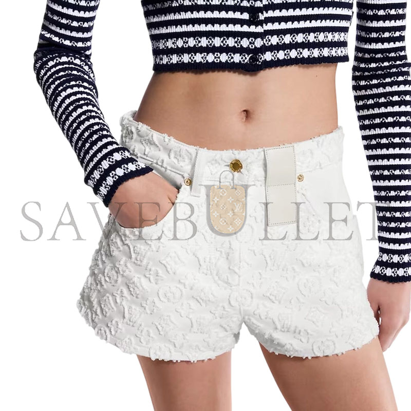 LOUIS VUITTON MONOGRAM FIL COUPÉ DENIM SHORTS 1AHI11