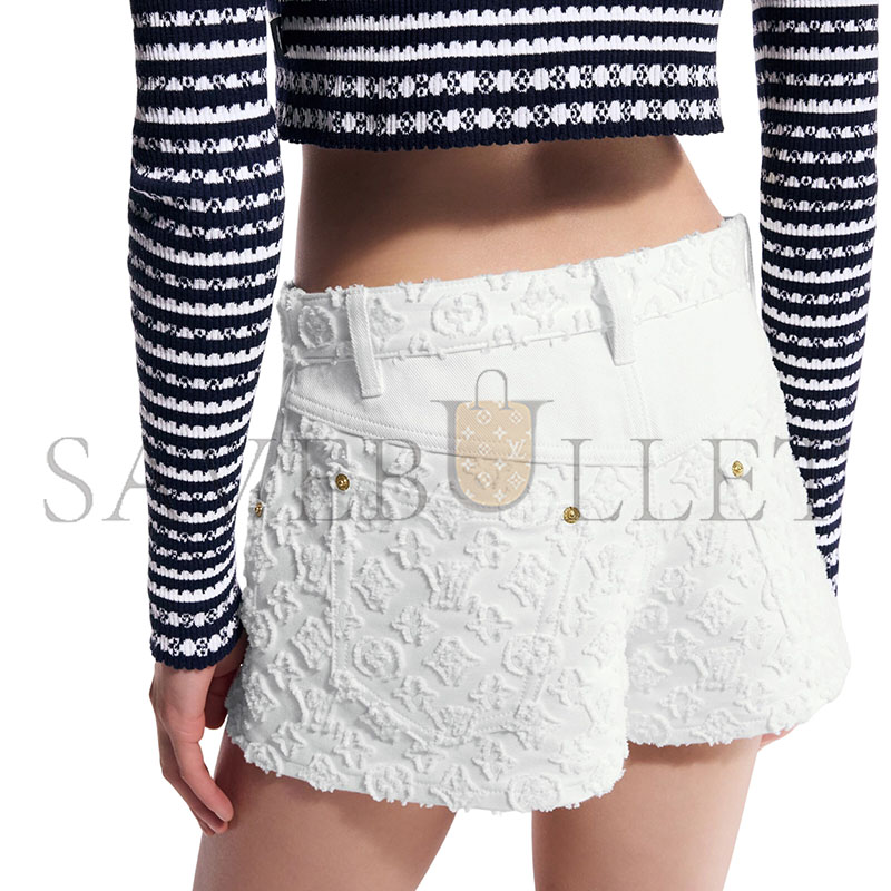 LOUIS VUITTON MONOGRAM FIL COUPÉ DENIM SHORTS 1AHI11