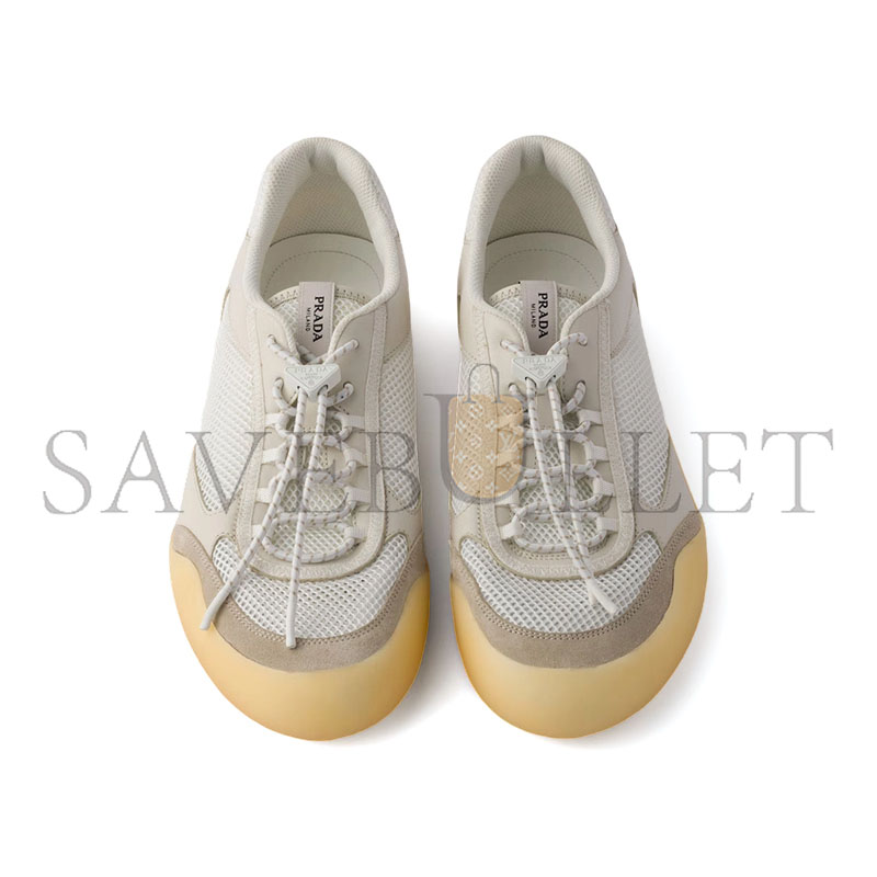 PRADA SPEEDROCK LEATHER AND MESH SNEAKERS 2EE468