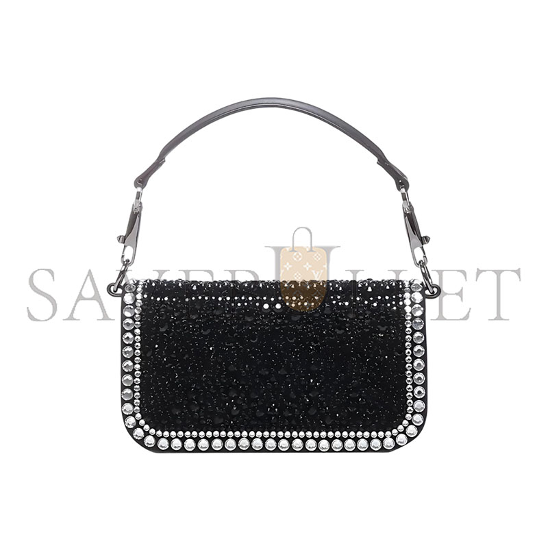 VALENTINO SMALL GARAVANI LOCO SHOULDER BAG WITH RHINESTONES (20*11*5cm)