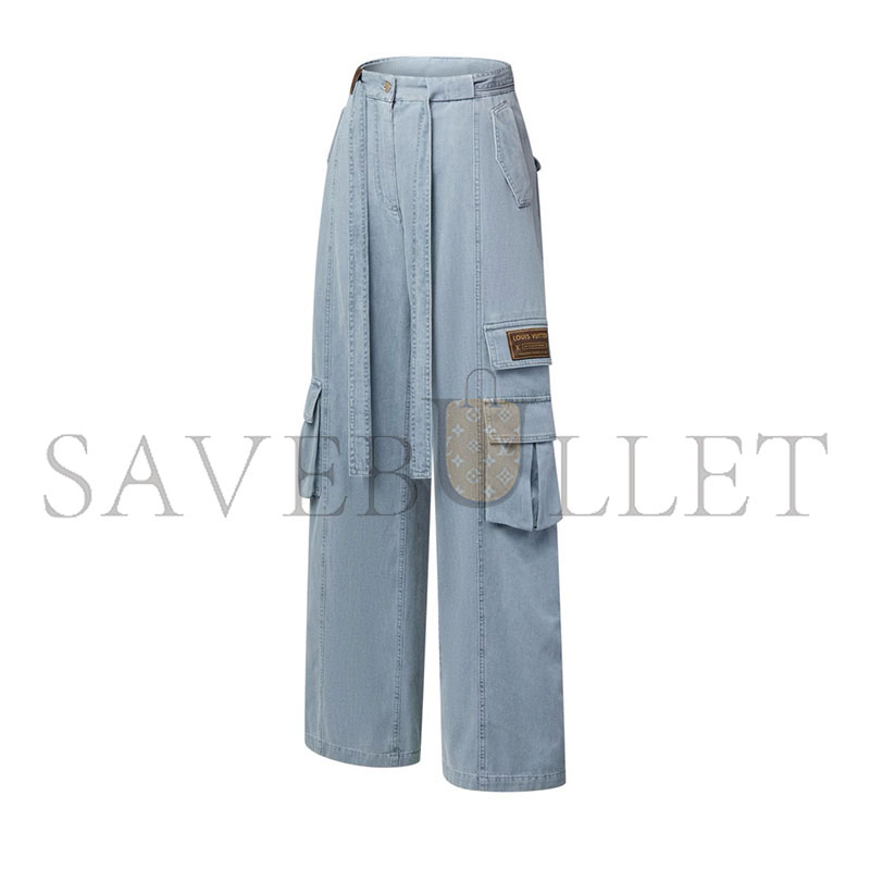 LOUIS VUITTON UTILITY POCKET WASHED DENIM JEANS 1AK5W9