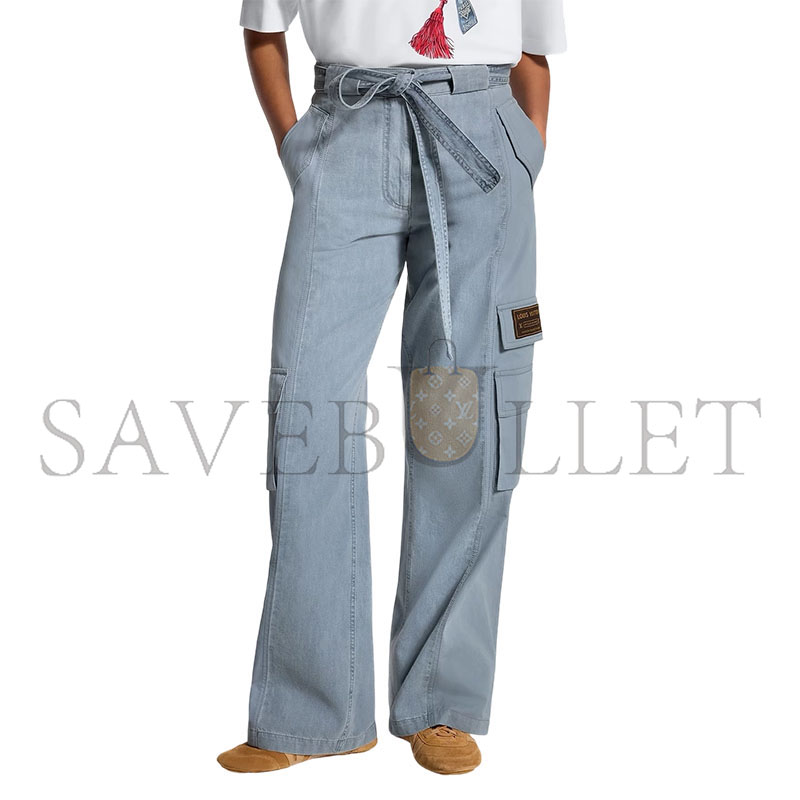 LOUIS VUITTON UTILITY POCKET WASHED DENIM JEANS 1AK5W9