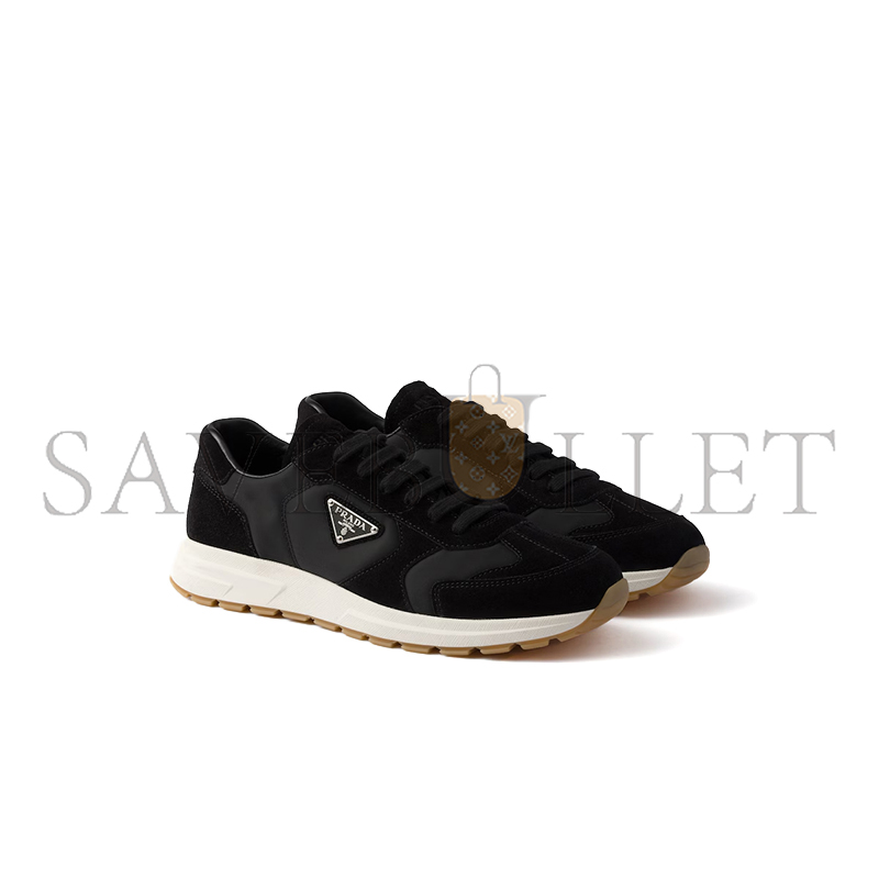 PRADA PRAX SUEDE AND RE-NYLON SNEAKERS 2EE455