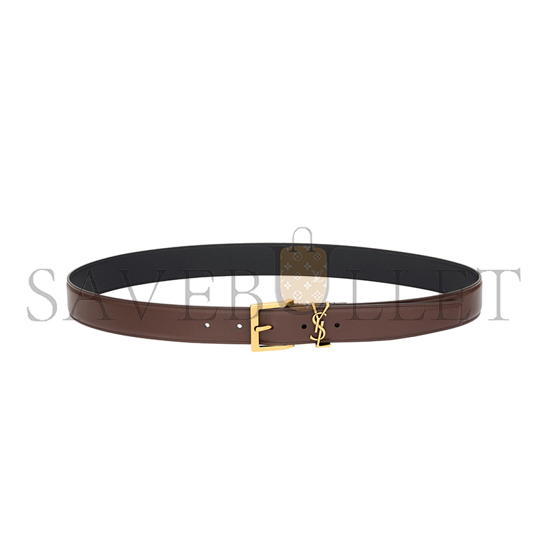 YSL BELT CASSANDRE VADIM BELT IN SMOOTH LEATHER 864585BOO0W2596