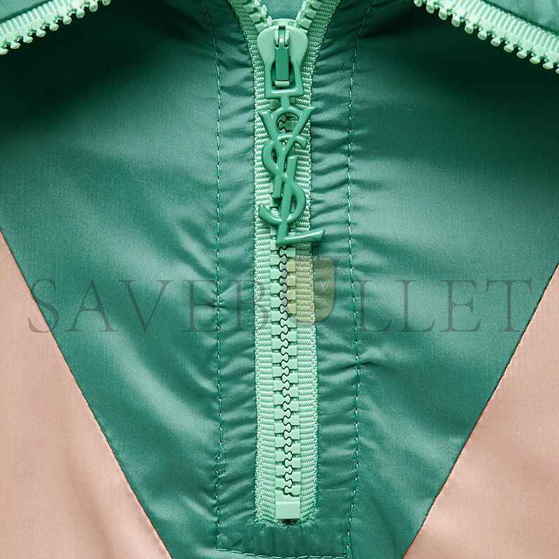 YSL CASSANDRE NYLON SATIN WINDBREAKER 857489