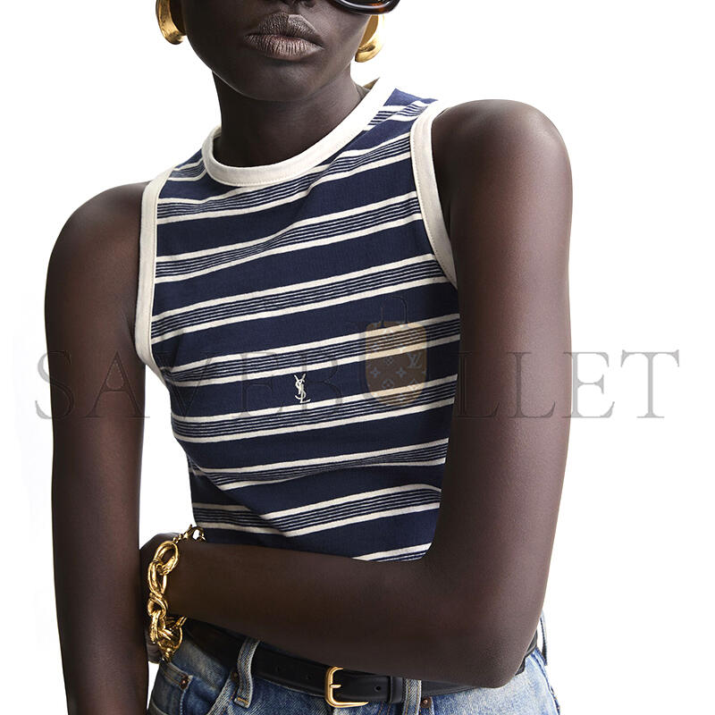 YSL CASSANDRE TANK TOP IN STRIPED COTTON JERSEY 870546Y38DW4279