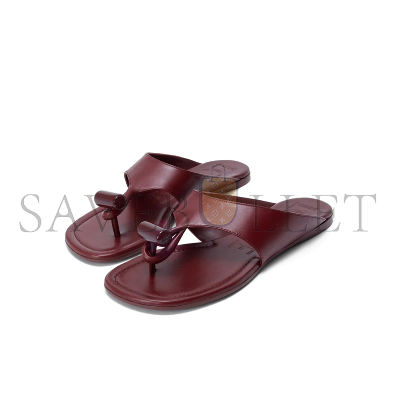 LOEWE TOGGLE FLAT SANDAL IN SHINY SMOOT CALFSKIN L815465XB9