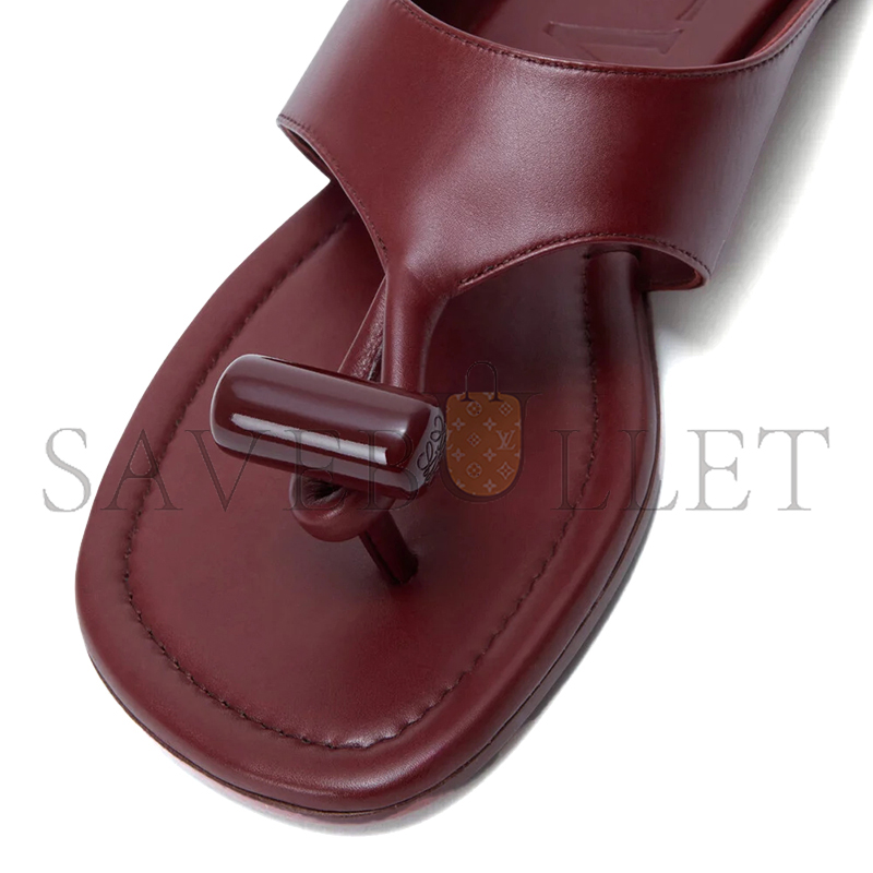 LOEWE TOGGLE FLAT SANDAL IN SHINY SMOOT CALFSKIN L815465XB9