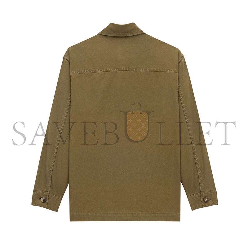 YSL CASSANDRE OVERSHIRT IN COTTON LINEN GABARDINE 838697Y253W3530