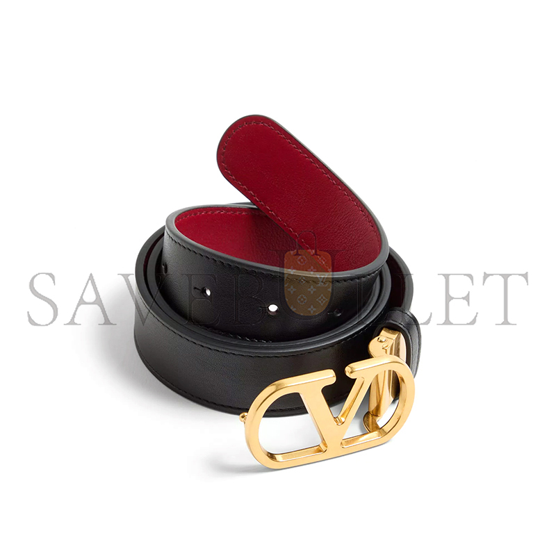 VALENTINO BELT VLOGO SIGNATURE REVERSIBLE SHINY CALFSKIN - 30MM 7W2T0SQ3IYR_43K