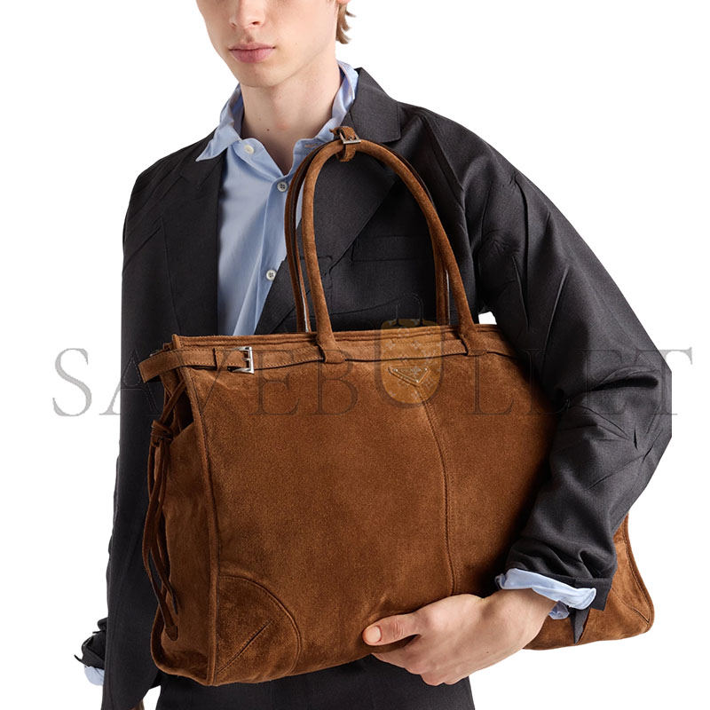 PRADA BONNIE SUEDE TOTE BAG 2VG128 (50*36*17cm) PRADA BONNIE SUEDE TOTE BAG 2VG128 (50*36*17cm)