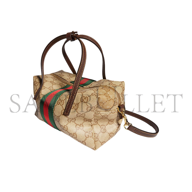 GUCCI MINI BOSTON BAG WITH WEB 876057 (20*12*11cm) GUCCI MINI BOSTON BAG WITH WEB 876057 (20*12*11cm)
