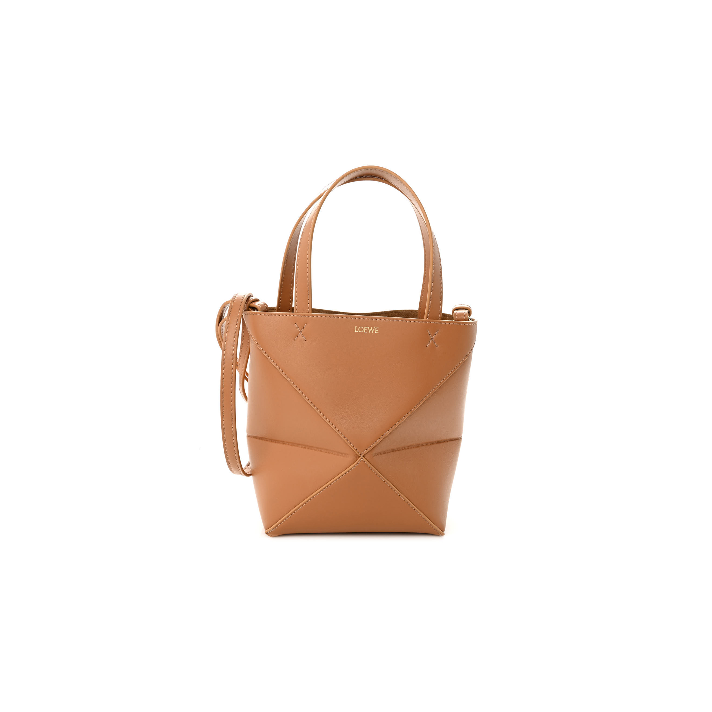 L*E*E SHINY CALFSKIN MINI PUZZLE FOLD TOTE WARM DESERT (20*16*10cm)