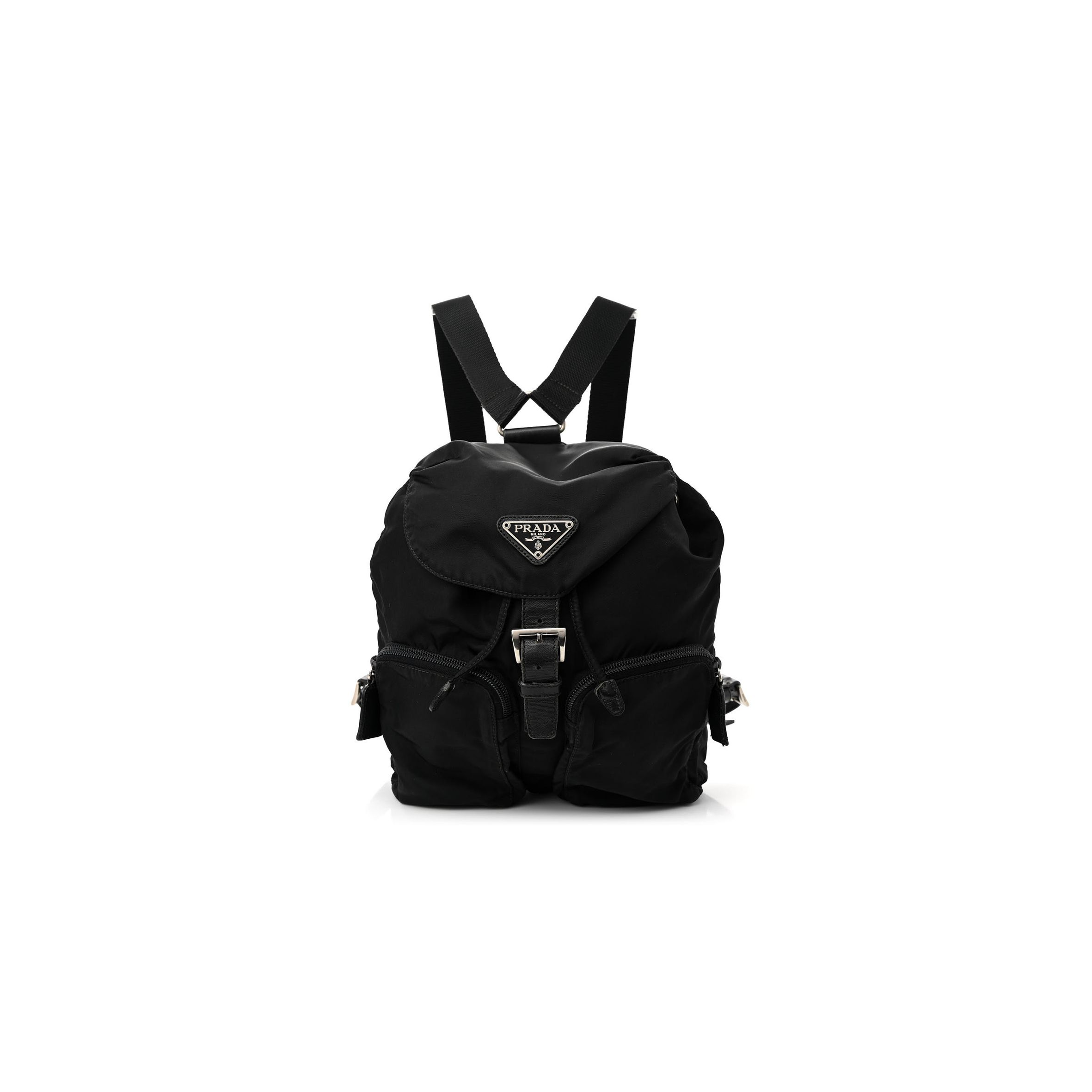 P*A*A TESSUTO NYLON SAFFIANO SMALL BACKPACK BLACK (29*23*10cm)